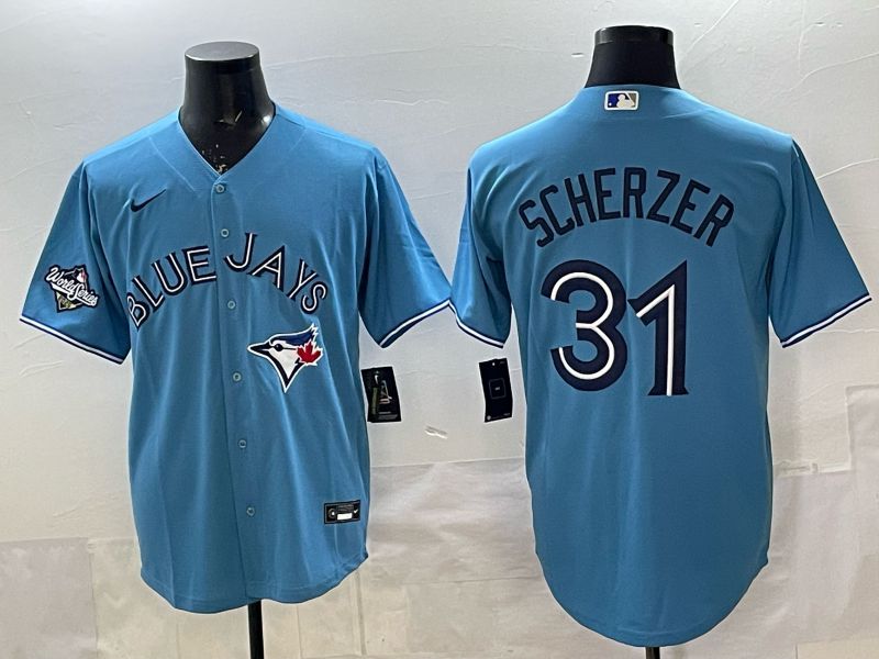 Men 2025 Toronto Blue Jays #31 Scherzer Light blue Game Nike MLB Jersey style 02->toronto blue jays->MLB Jersey